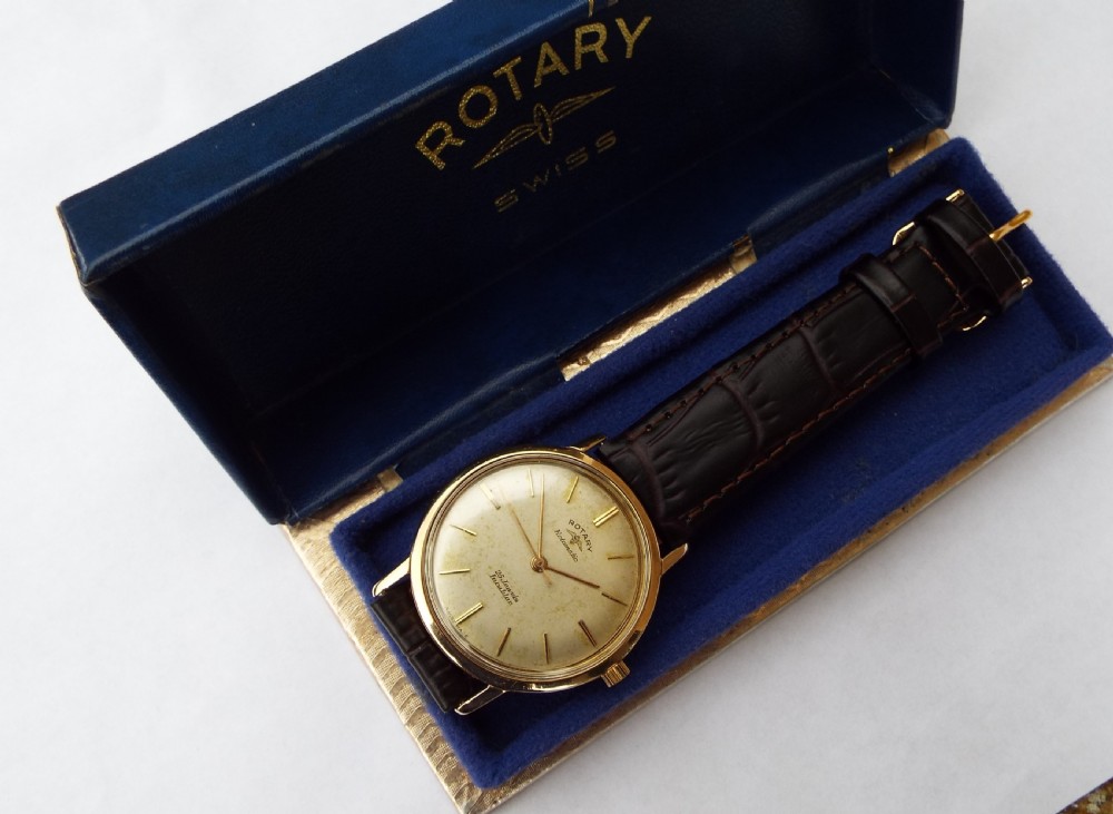 Gents 9ct gold Rotary Rotamatic wristwatch, 1960 View II