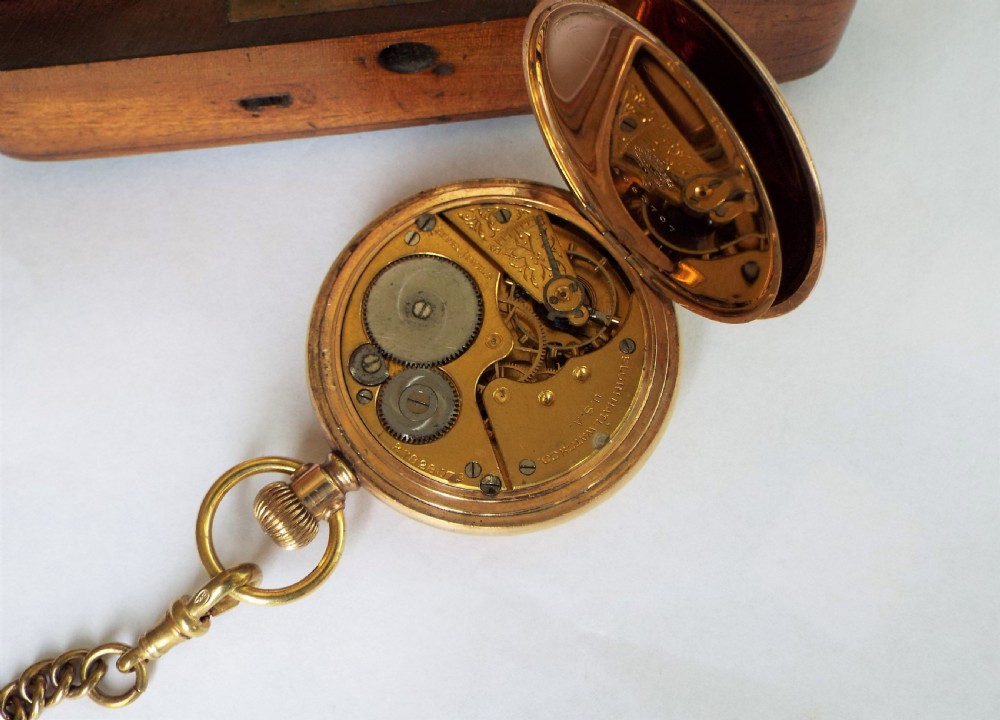 1925 Elgin full hunter pocket watch and chain View II