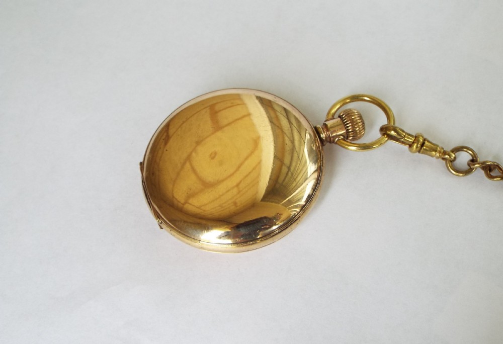 1925 Elgin full hunter pocket watch and chain View V