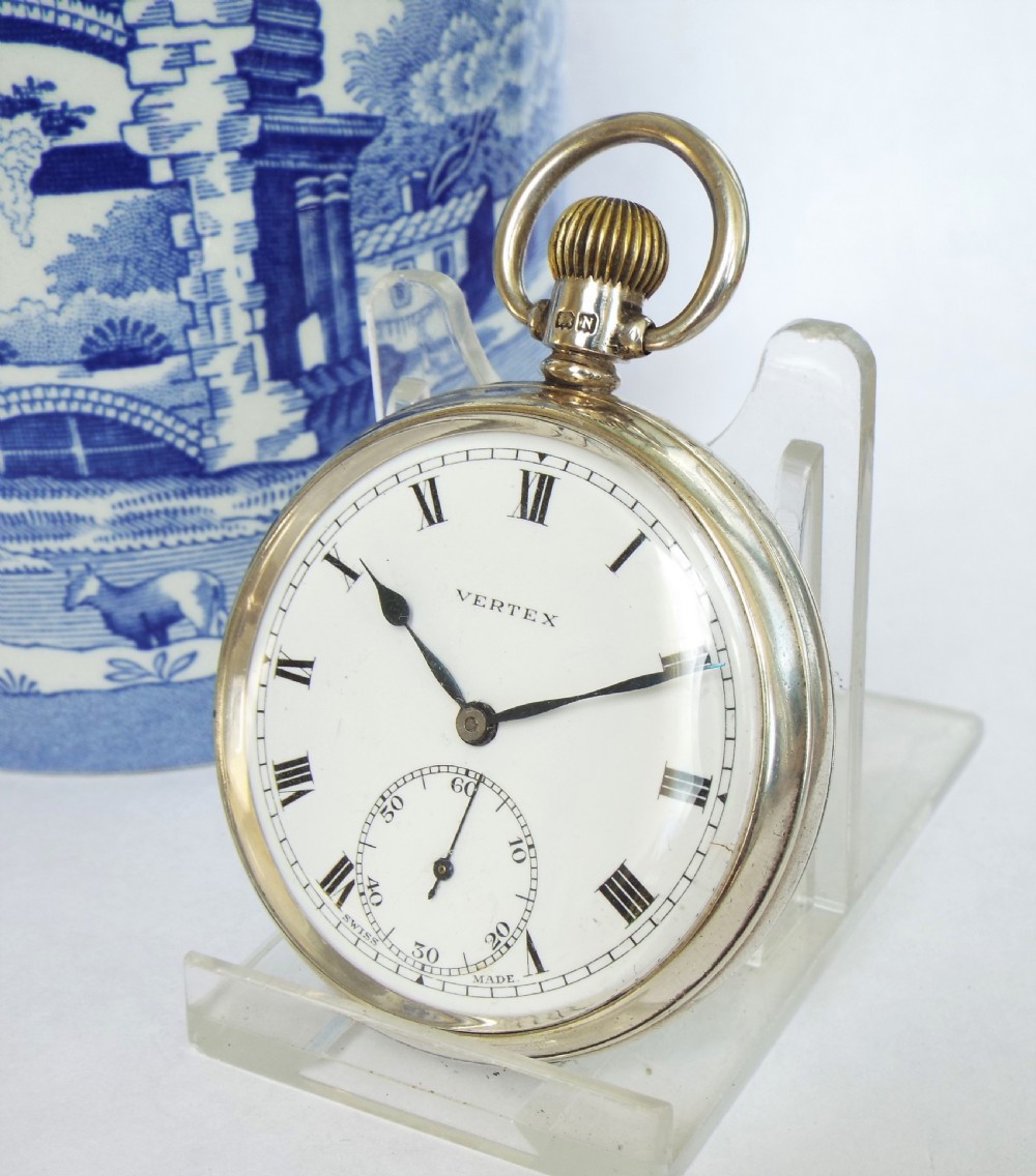 Silver Vertex pocket watch, 1937