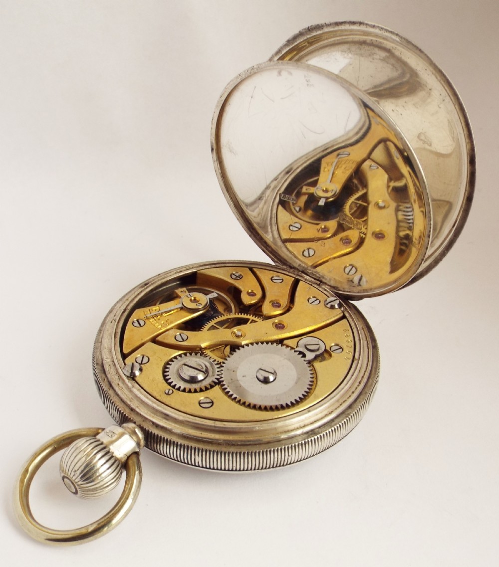 An antique silver pocket watch, 1903. View V