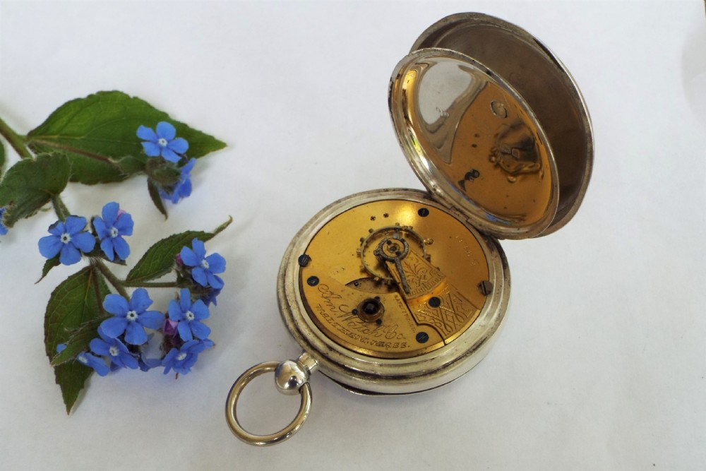 Antique silver Waltham Sterling pocket watch View IV