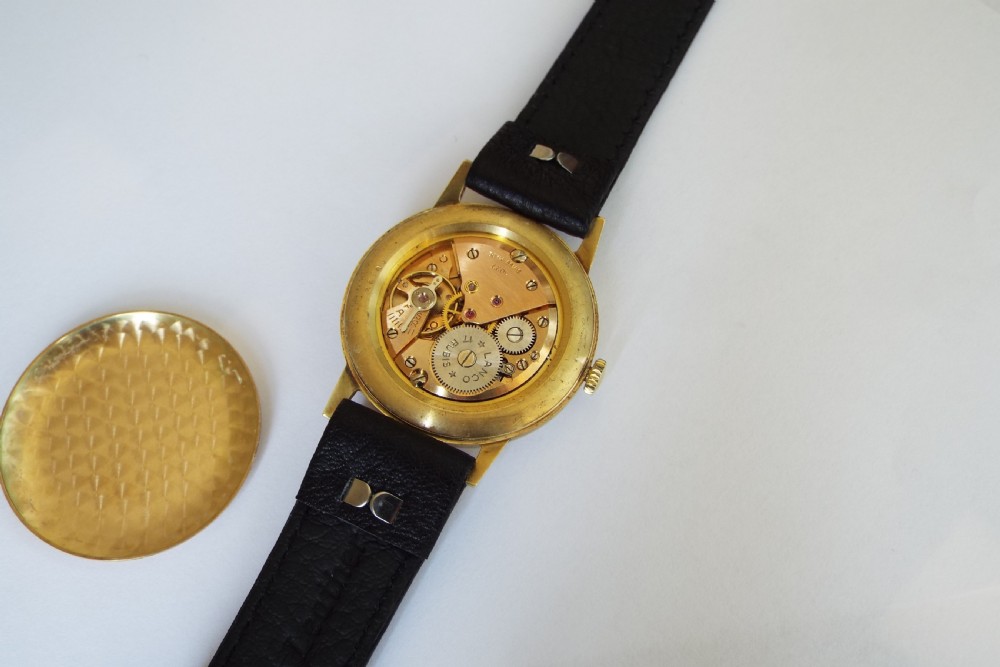 Gents 14ct gold Lanco wristwatch, 1958 View II