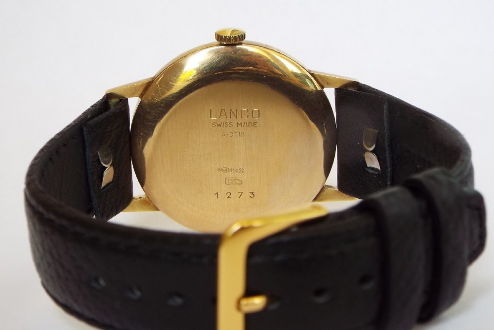 Gents 14ct gold Lanco wristwatch, 1958 View III