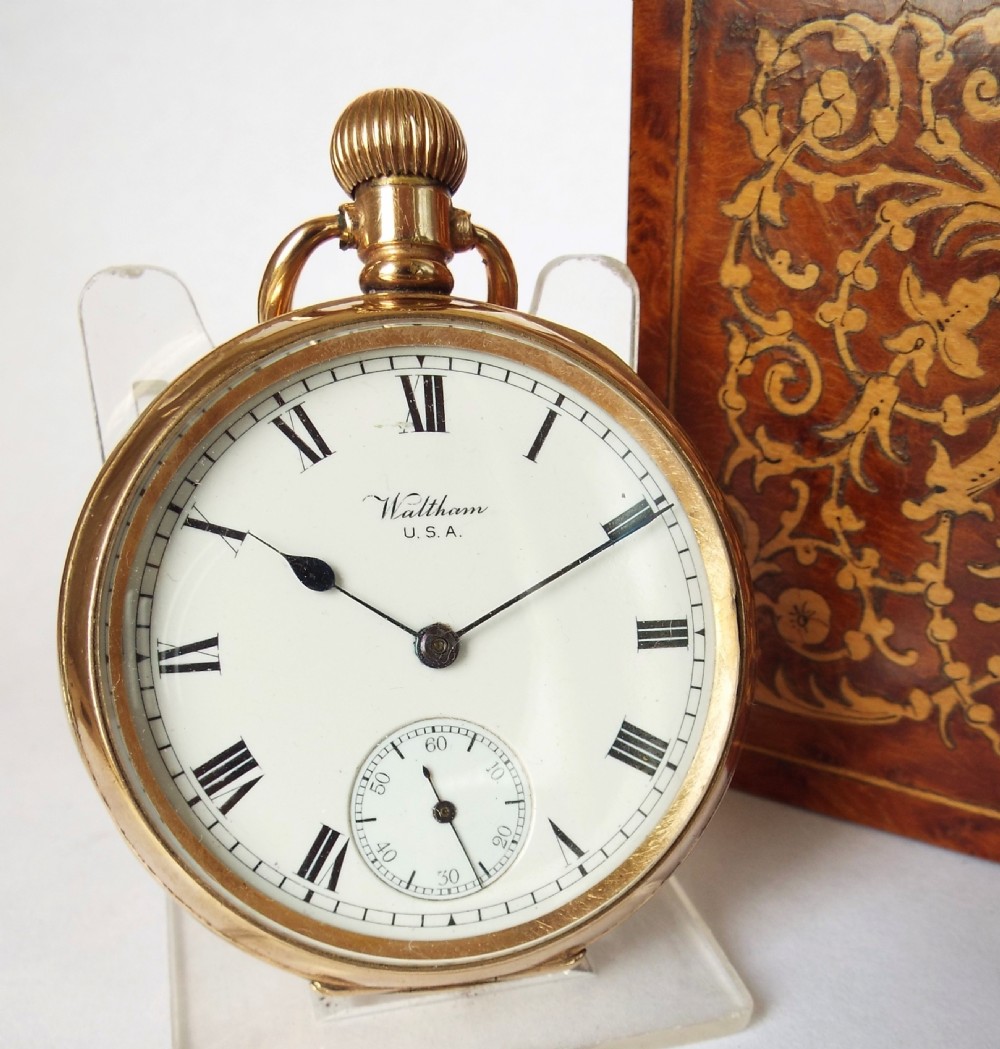 Antique 10ct gold filled Waltham Traveler pocket watch.