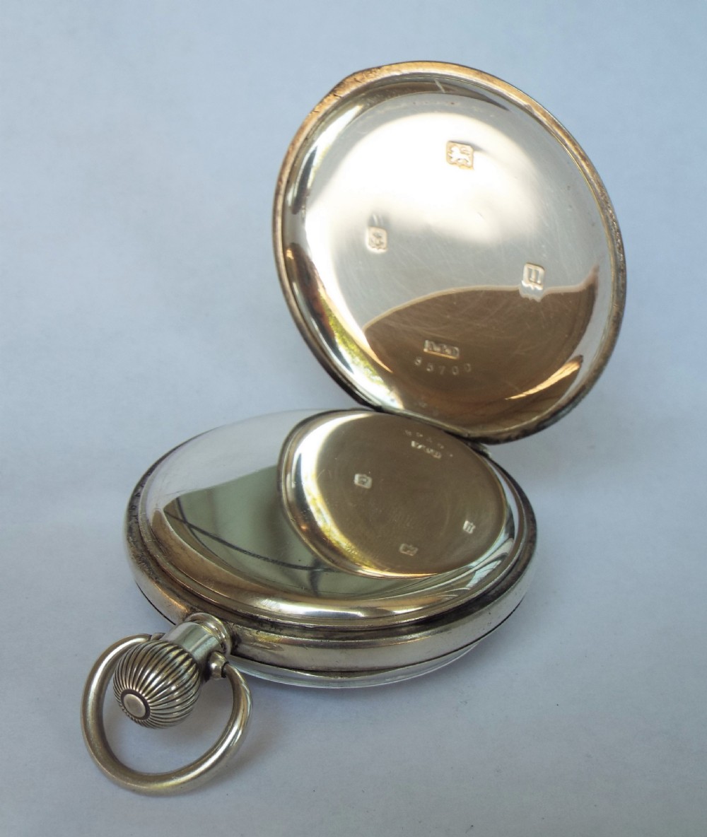 Antique silver Dennison pocket watch, 1919 View III