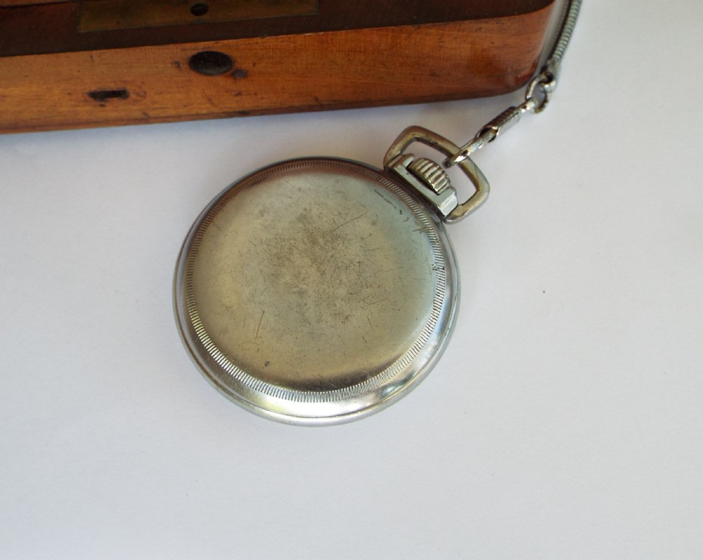 1940s Superva pocket watch and chain  View III