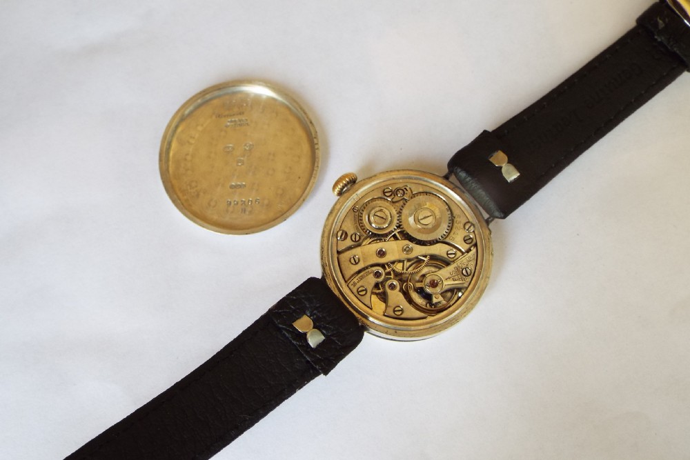 WW1 silver half hunter gents watch, J W Benson View IV