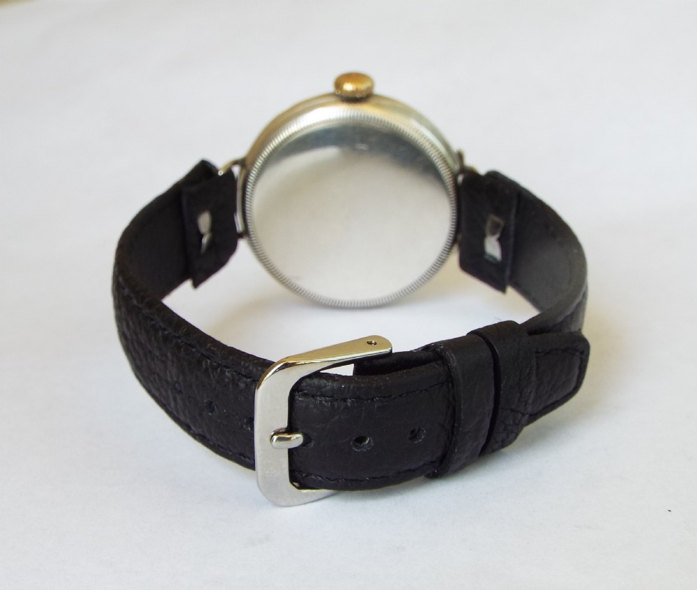WW1 silver half hunter gents watch, J W Benson View VI
