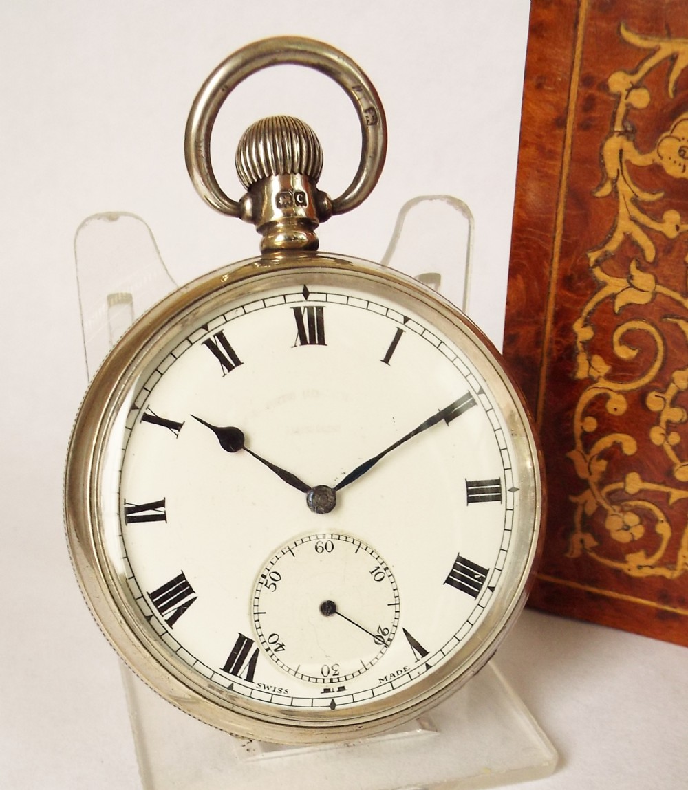 A 1920s silver Minerva stem winding pocket.