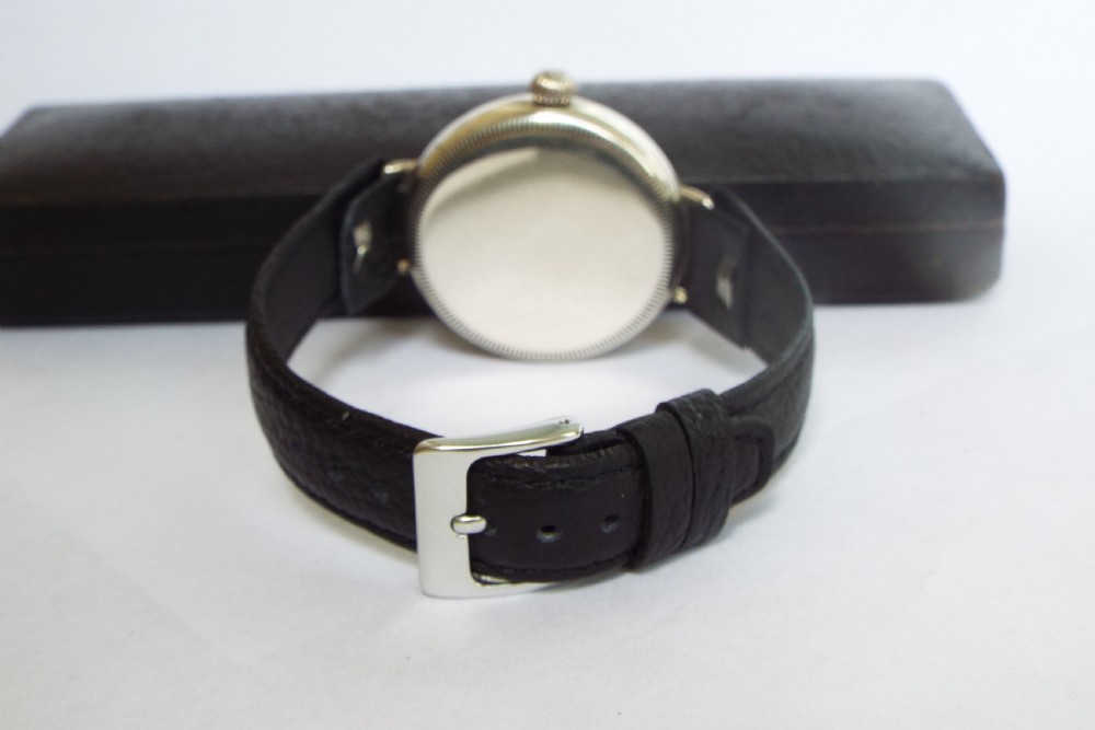 Gents 1931 silver wrist watch from J W Benson View V