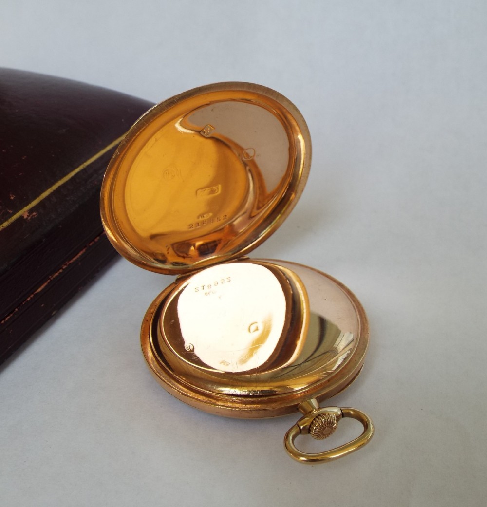 Boxed 9ct gold Thommen pocket watch, 1923 View IV