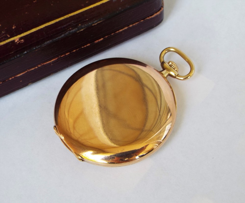 Boxed 9ct gold Thommen pocket watch, 1923 View V