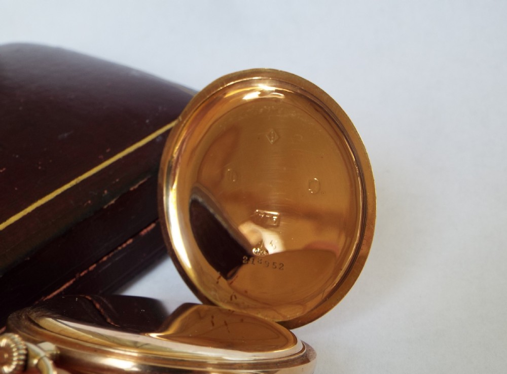 Boxed 9ct gold Thommen pocket watch, 1923 View VI