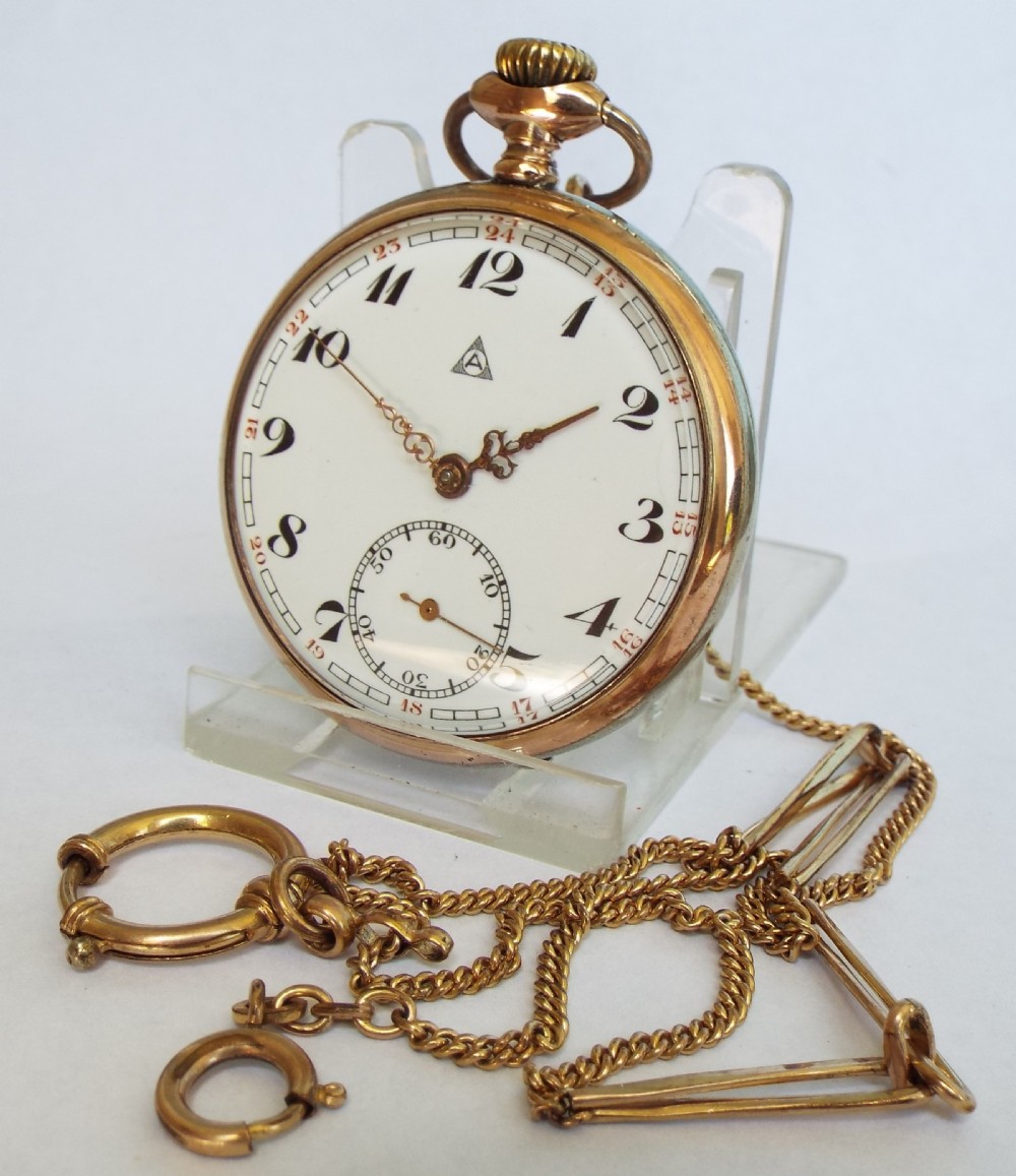 Antique galonne style pocket watch and chain