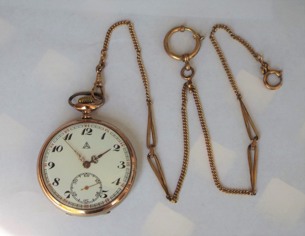 Antique galonne style pocket watch and chain View II