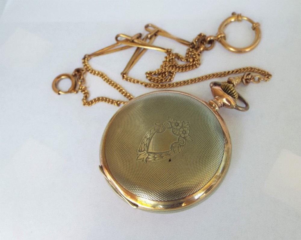 Antique galonne style pocket watch and chain View III