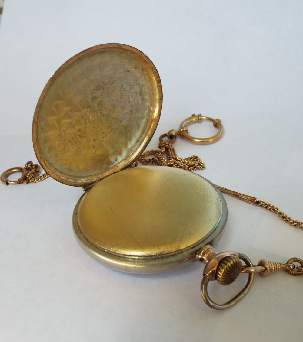 Antique galonne style pocket watch and chain View IV