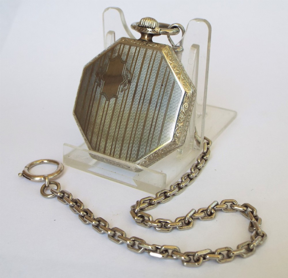 1924 Elgin pocket watch and chain View III