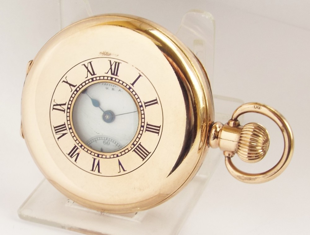 Antique Waltham half hunter pocket watch, 1919 View II