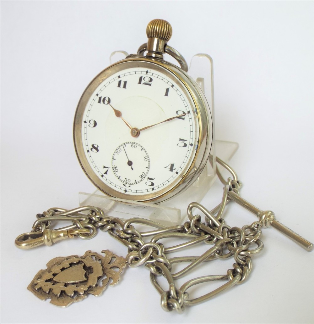 Antique Globe pocket watch and double albert