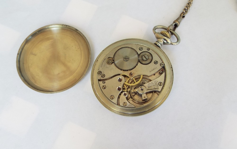 1920s Swiss pocket watch and chain View III