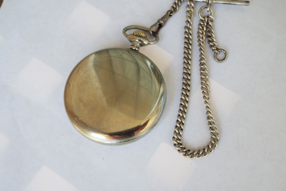 1920s Swiss pocket watch and chain View IV