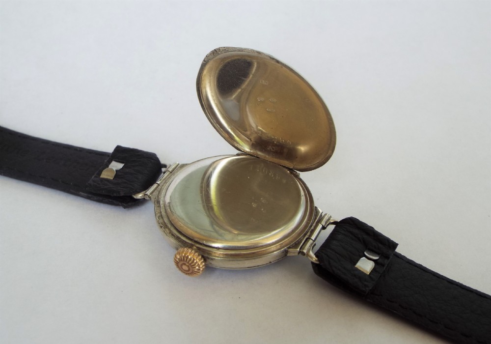 Gents WW1 silver wrist watch, 1915 View V