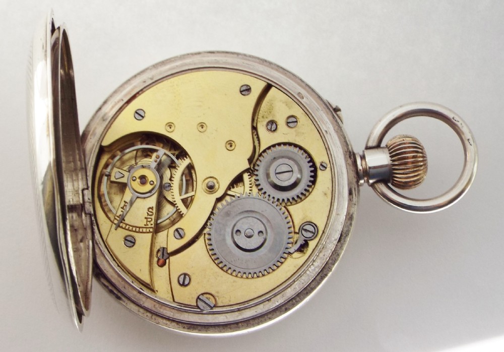 Antique Swiss silver half hunter pocket watch. View VI