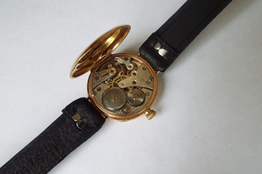 Antique 9ct gold trench watch, 1919 View III