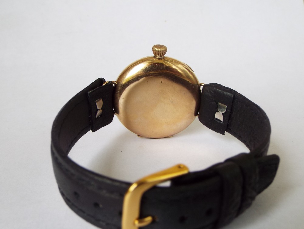 Antique 9ct gold trench watch, 1919 View IV