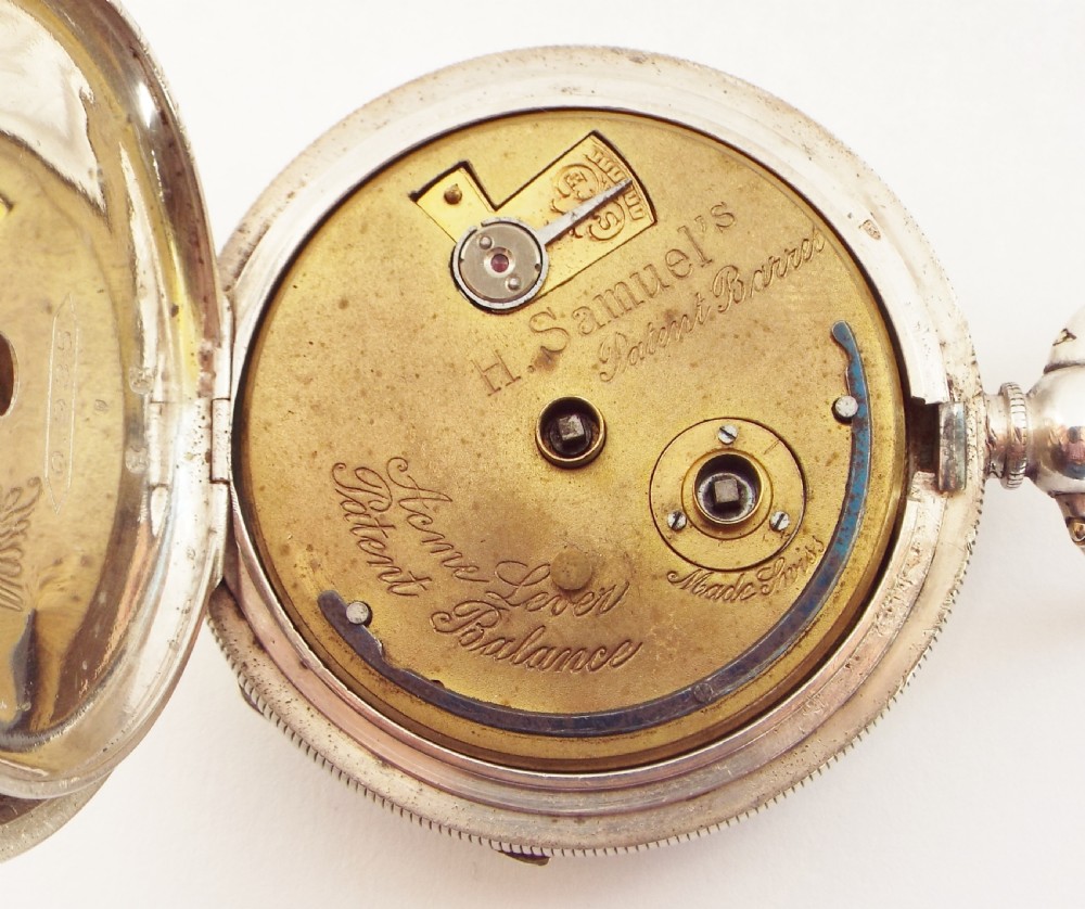 An antique silver Acme Lever pocket watch by H Samuel. View V