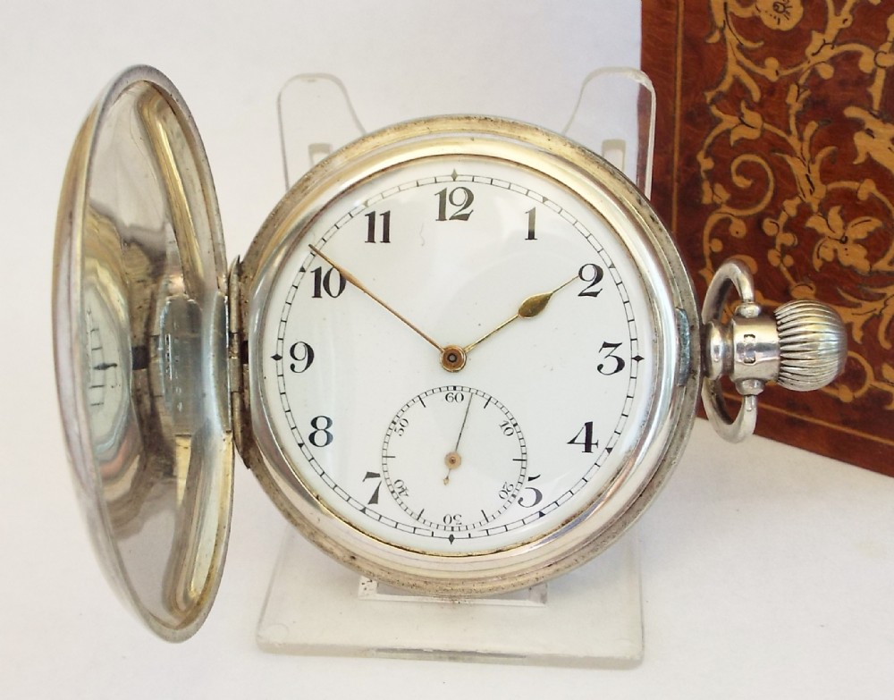1920s silver Herald full hunter pocket watch.