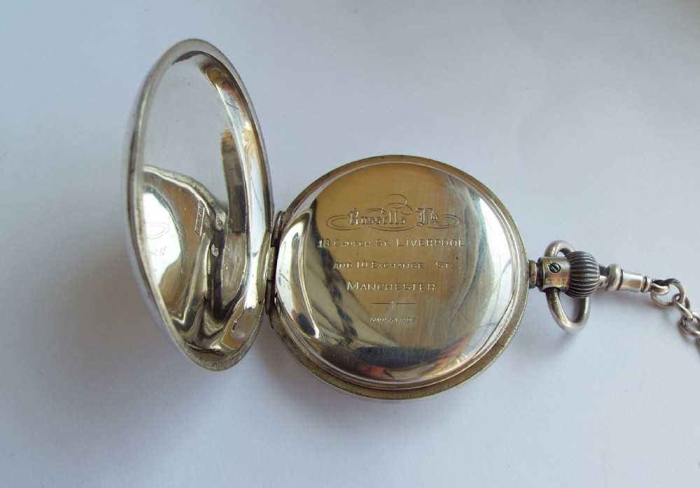 Longines silver hunter watch for Thomas Russell View V