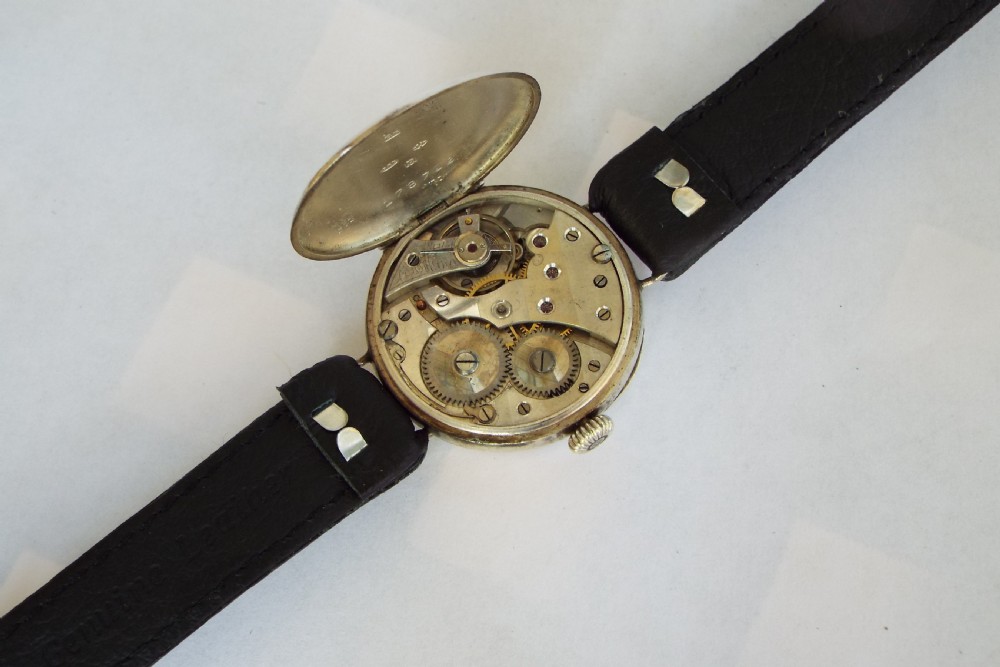Gents antique silver wrist watch, 1918 View III