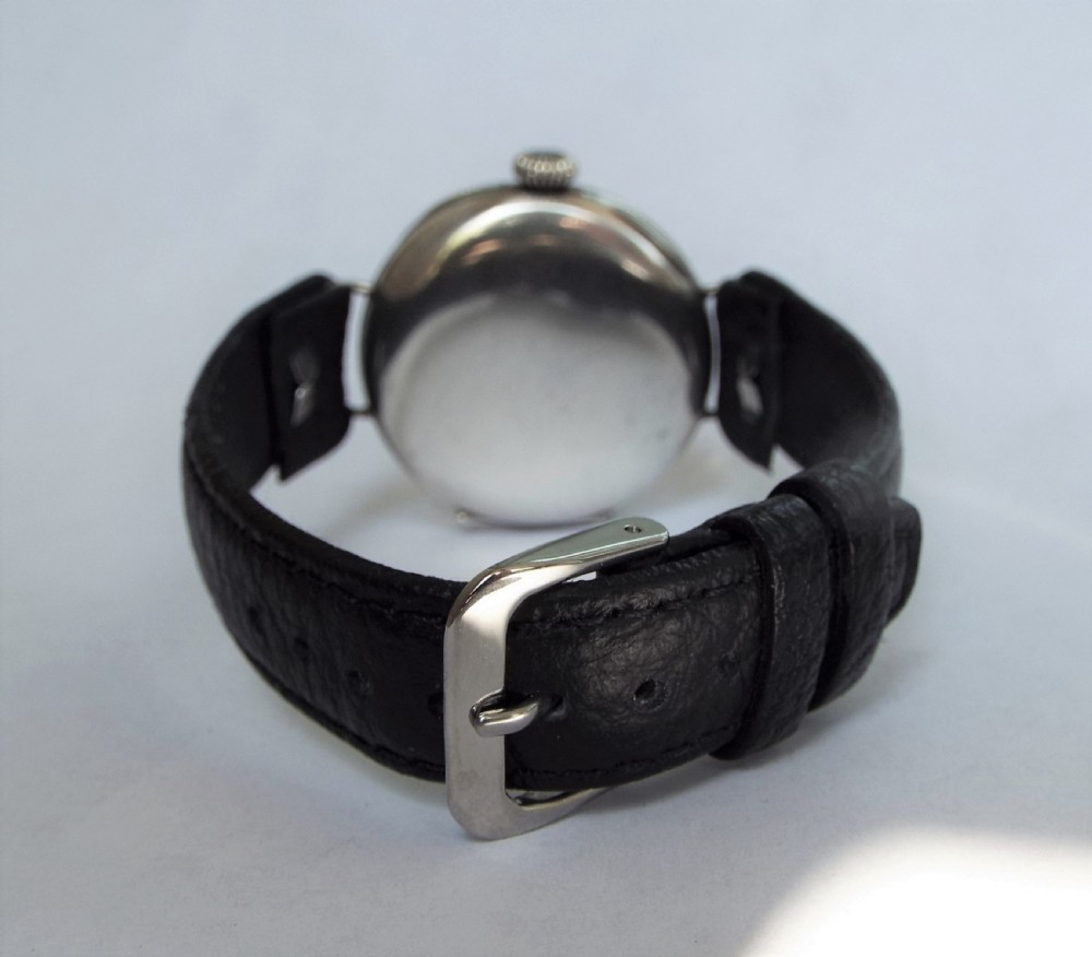 Gents antique silver wrist watch, 1918 View VI
