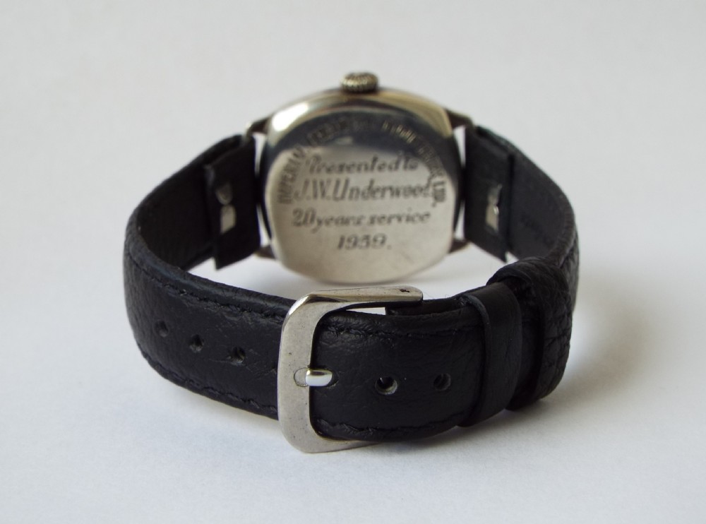 Gents silver Smiths De Luxe wrist watch, 1958 View V