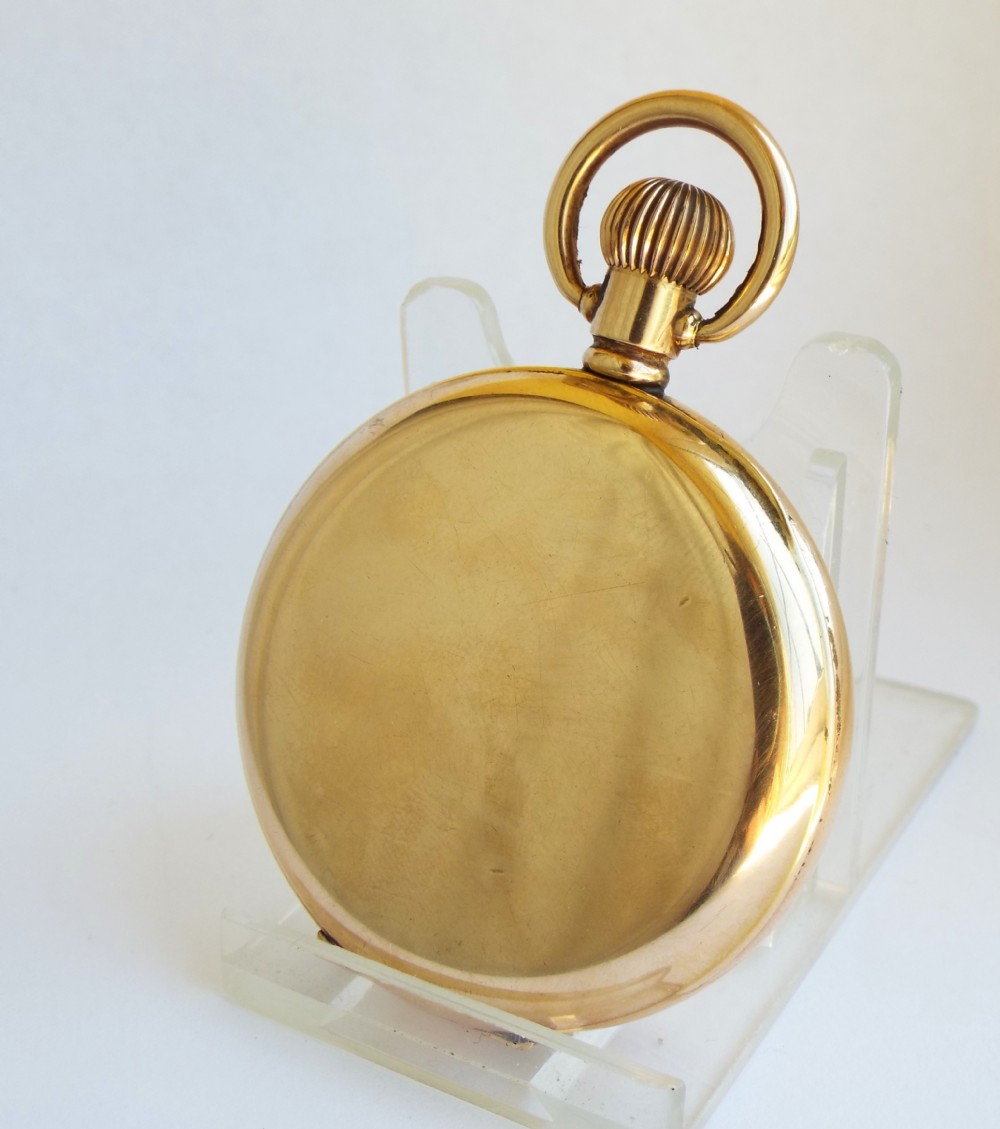 Antique Minerva half hunter pocket watch View V