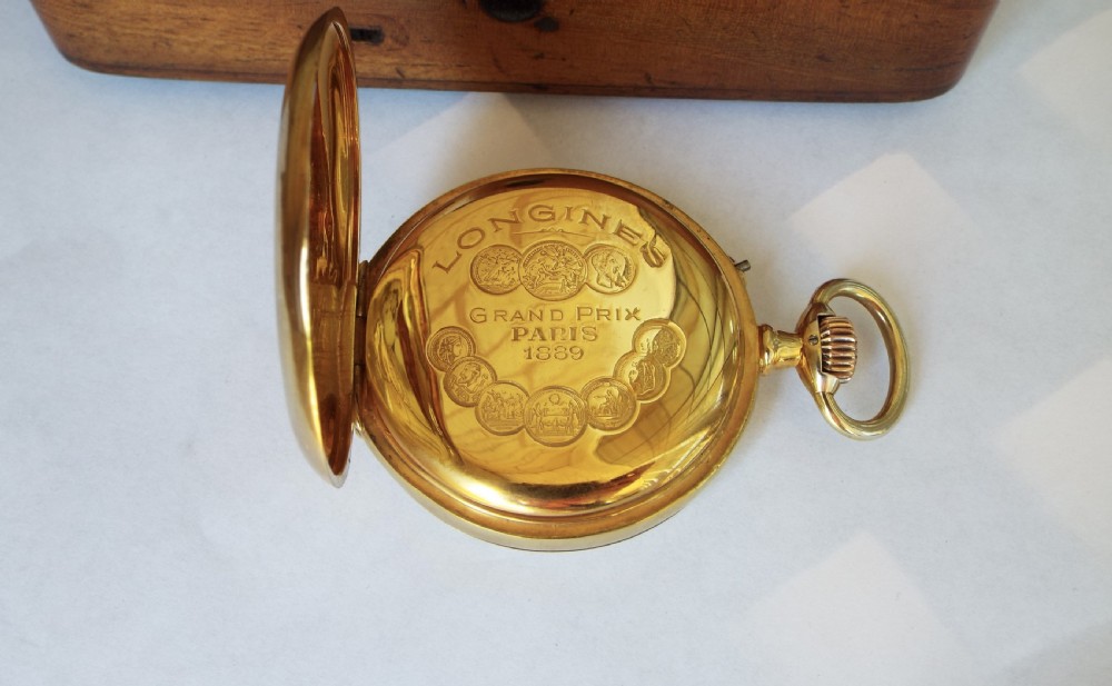 Antique silver gilt Longines pocket watch, 1895 View III