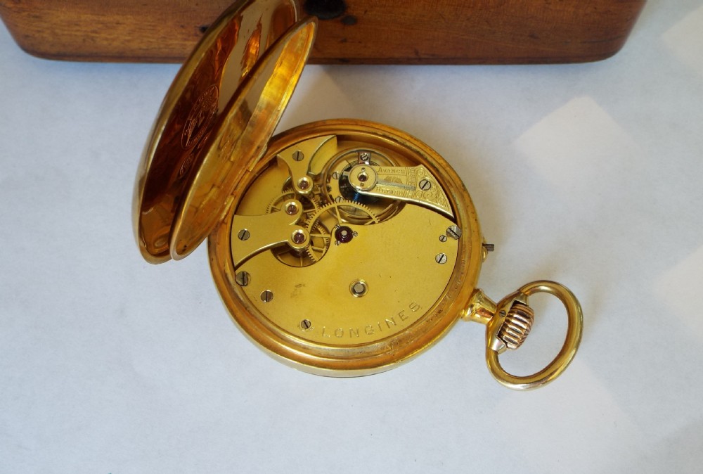 Antique silver gilt Longines pocket watch, 1895 View IV