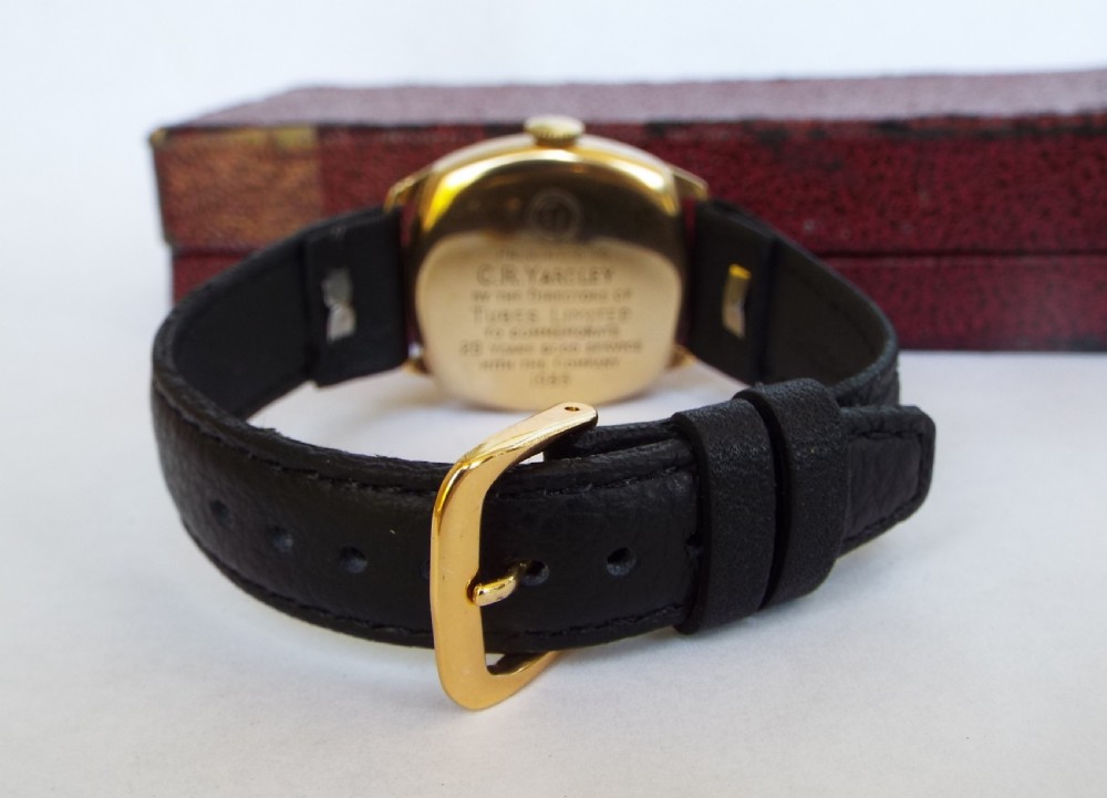 Gents boxed 9ct gold watch from J W Benson, 1948 View V