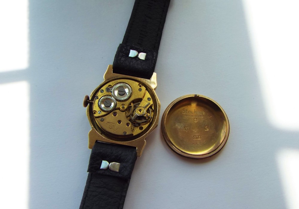 9ct gold Audax wristwatch, 1930 View V