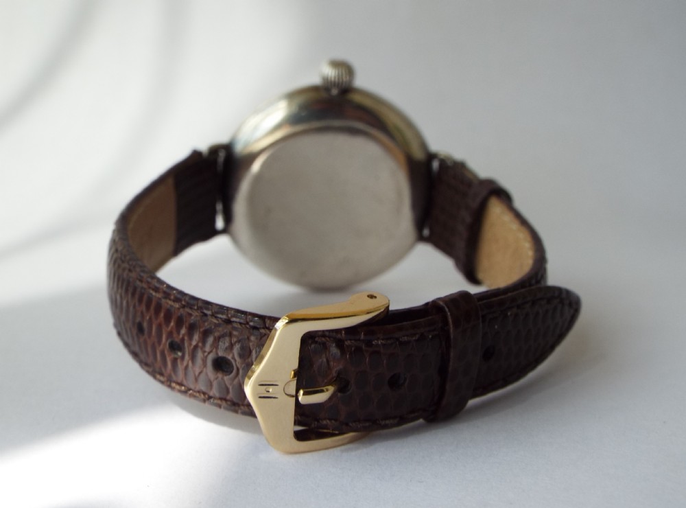 Gents silver Bravingtons Renown wrist watch, 1929 View V