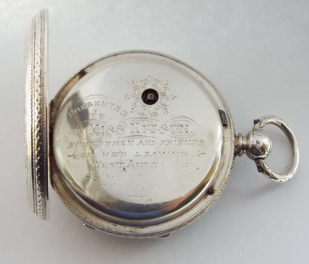 An antique fusee silver pocket watch by James Varley Bishop Auckland. View IV