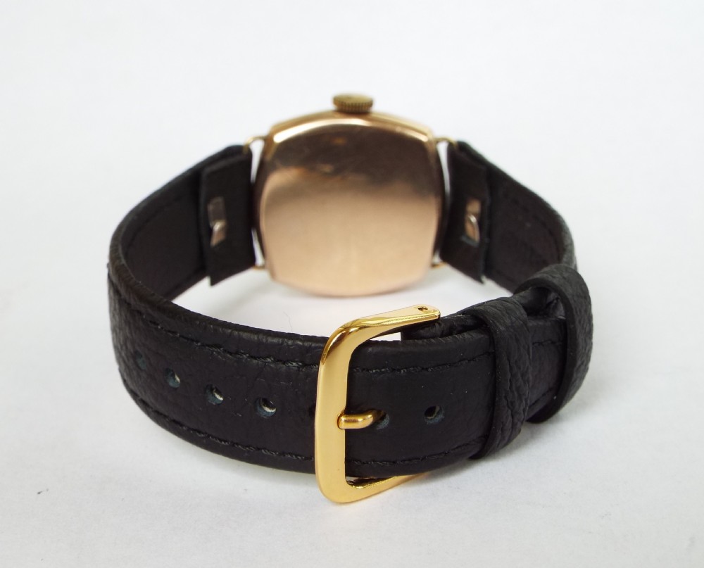 9ct gold Buren cushion cased wrist watch, 1930 View IV