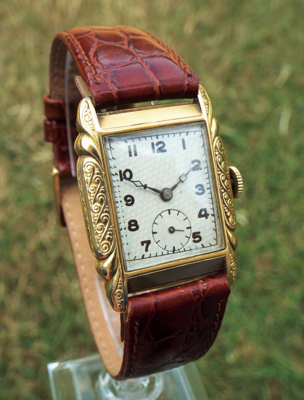 Gents 18ct gold wrist watch, 1927