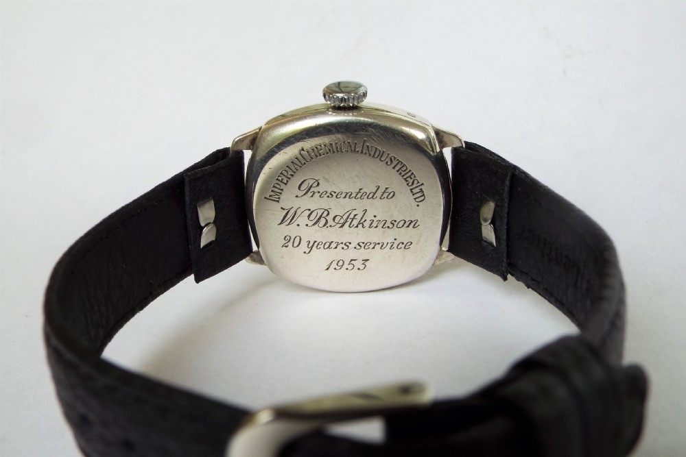 1950s silver Buren Grand Prix wrist watch View III