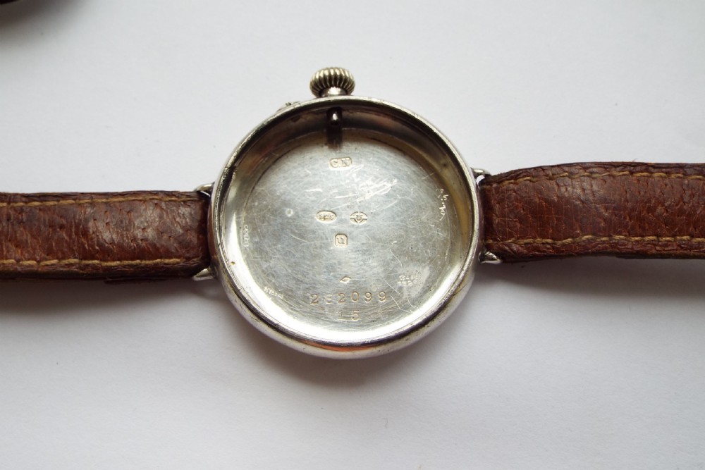 Gents 1915 silver Stauffer officer's watch View V
