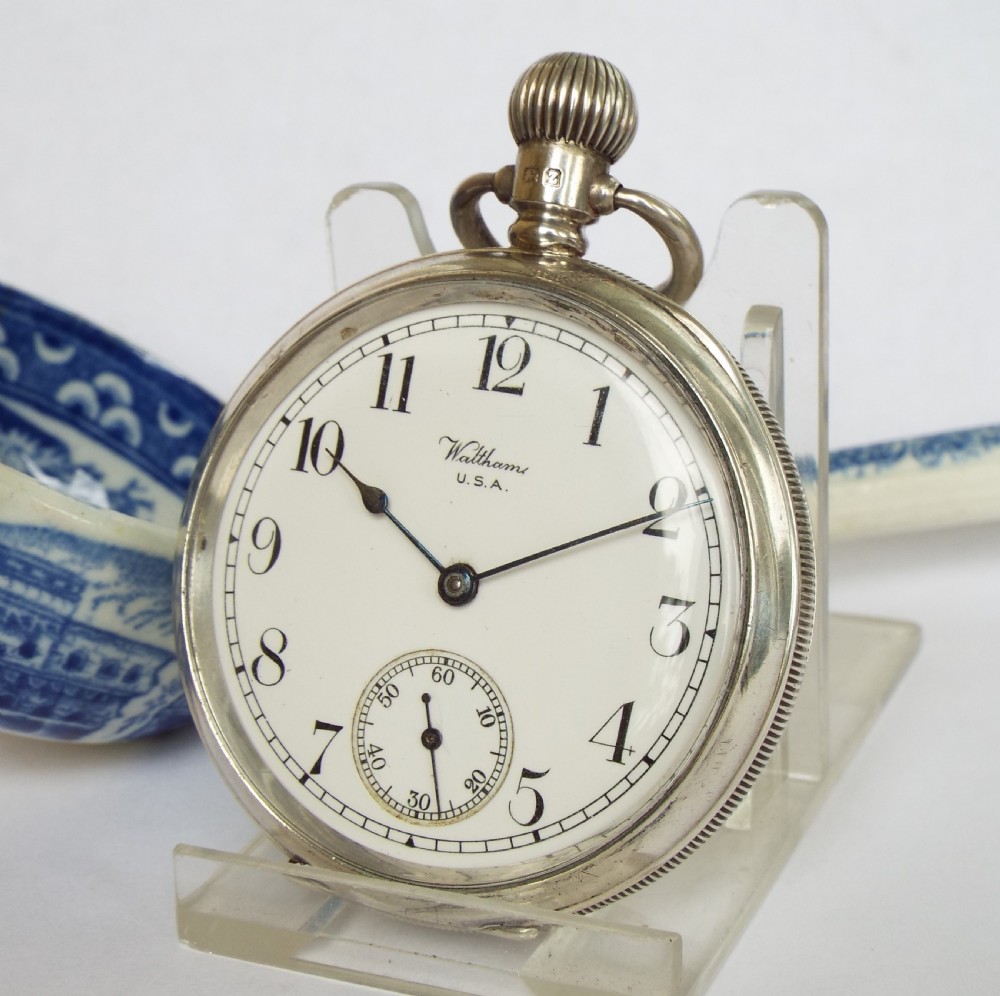 1925 Waltham Traveler silver pocket watch