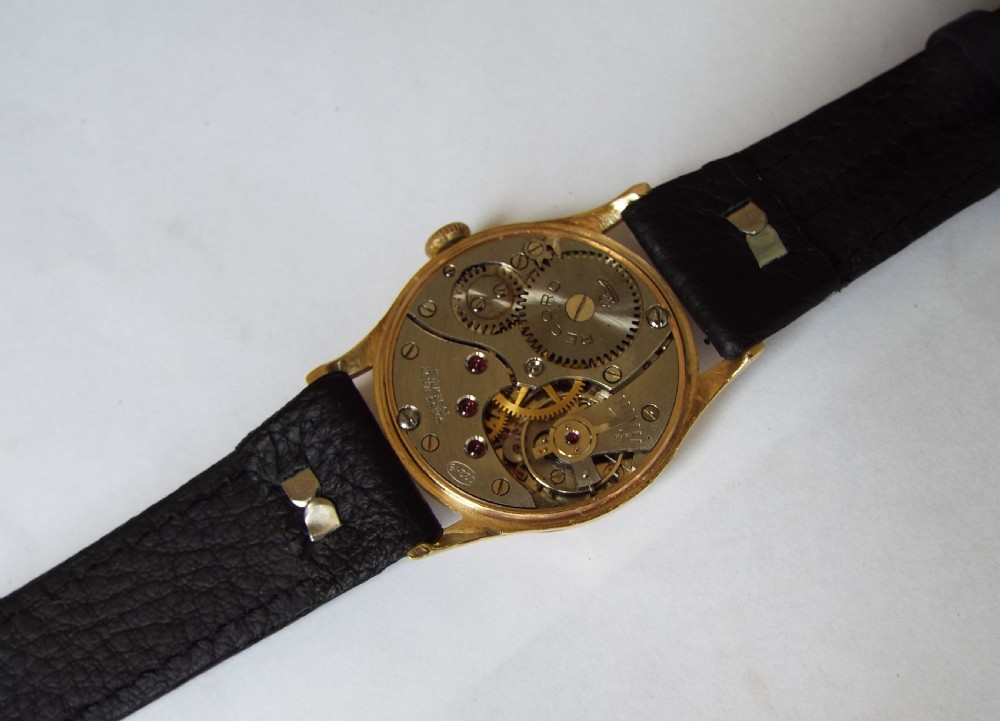 Gents 9 carat gold Record wrist watch, 1958 View V